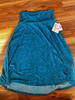 NWT LuLaRoe Women’s S Azure Blue Flower Skirt A-Line Stretchy